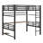  Bowmin Full Size Metal Loft Bed Frame With Storage Shelf And LED Light