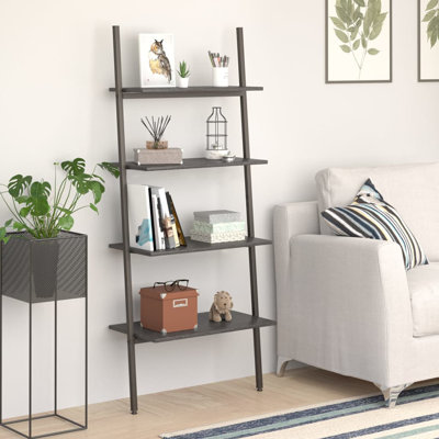 Castorland 150.5cm H x 64cm W Manufactured Wood;Steel Ladder Bookcase