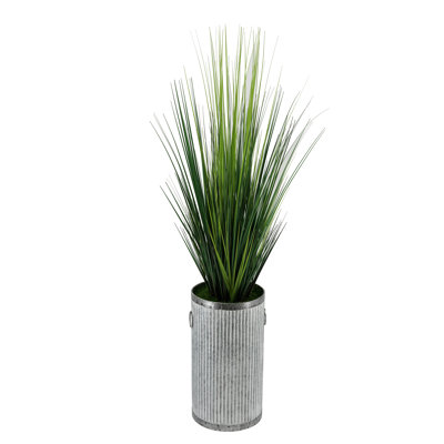 55'' Faux Reed Grass in Metal Planter