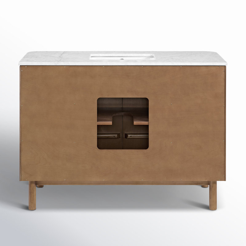 Kensington 48" Bathroom Vanity in Fluted Birch, Brown Reeded Birch