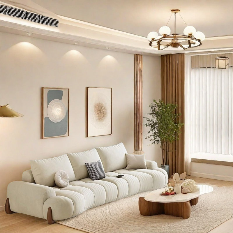 Canapé moderne simple, H 34,25 po x l 122,05 po x P 43,31 po