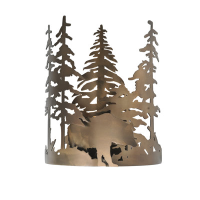 Rustic Lodge Steel Flush Mounted Sconce