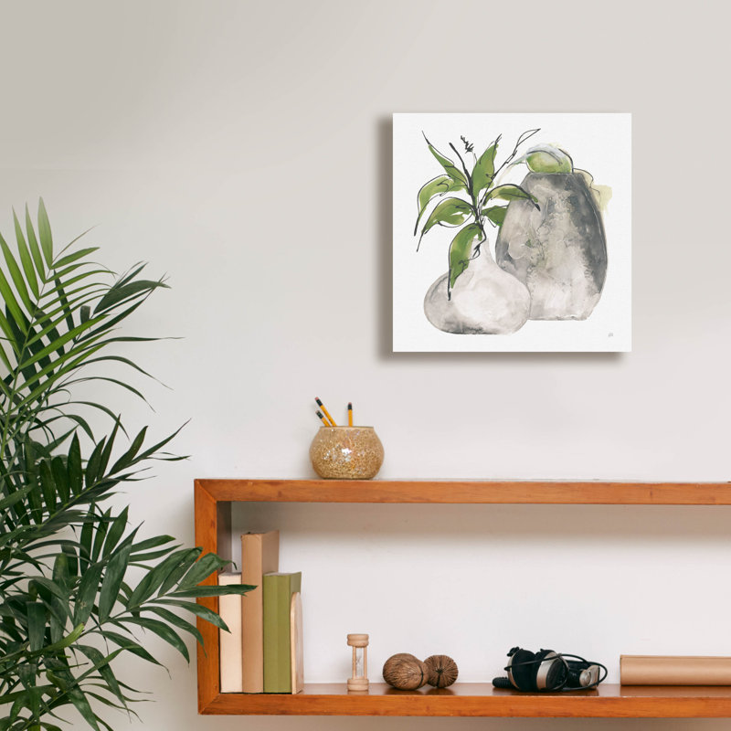 «Two Vases 1» par Chris Paschke, art mural sur toile, H 12 po x l 12 po x P 0,75 po