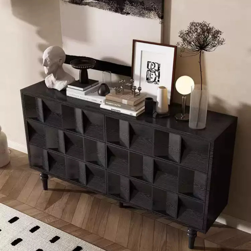 Buffet noir ménage, H 35,43 po x l 55,12 po x P 15,75 po