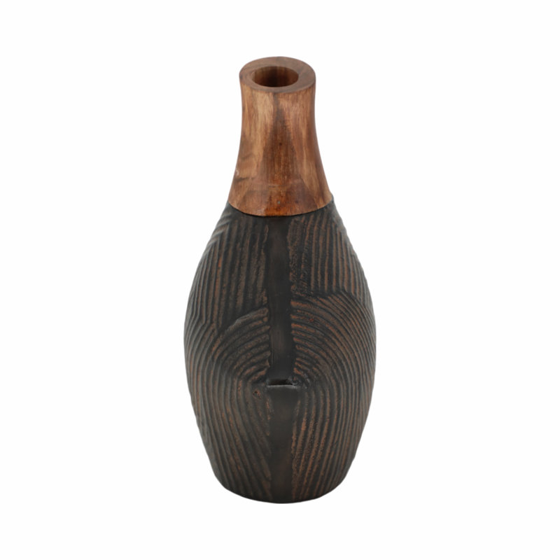 Kenai Handmade Wood Table Vase, 9"H x 10"W x 5"D 