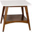 Table de bout carrée en bois massif avec rangement Parker, pacane-64540693