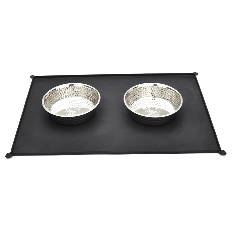 Cronin Silicon, Stainless Steel Dog House Mat, Black, 53cm H x 37cm W x 1cm D