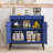 Sideboard Buffet Cabinet With LED And Charging Station-1795193680