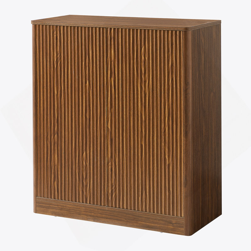 31.5-Inch Modern Wavy Sideboard, Curved Contour Design Storage Cabinet, 2-Door Cabinet With Storage Function, Suitable For Kitchen/Bedroom/Living Room