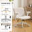 Chenille Upholstered Swivel Desk Chair with Flip-Up Arms Adjustable Rolling Home Office Task Chair-1119199090-1119199091