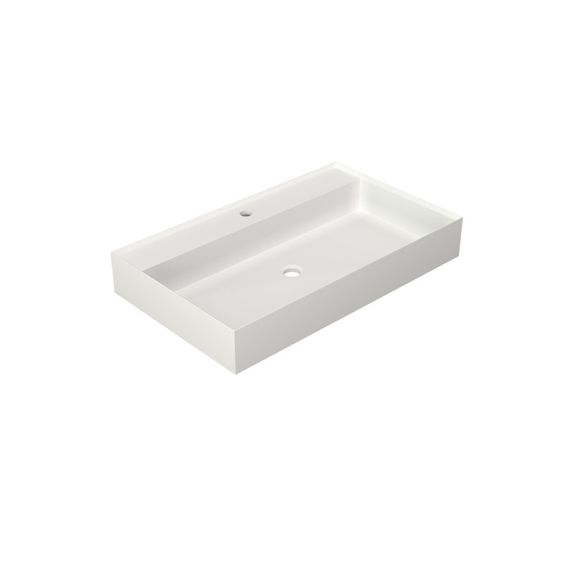 Lavabo rectangulaire avec trous de robinet pour salle de bain