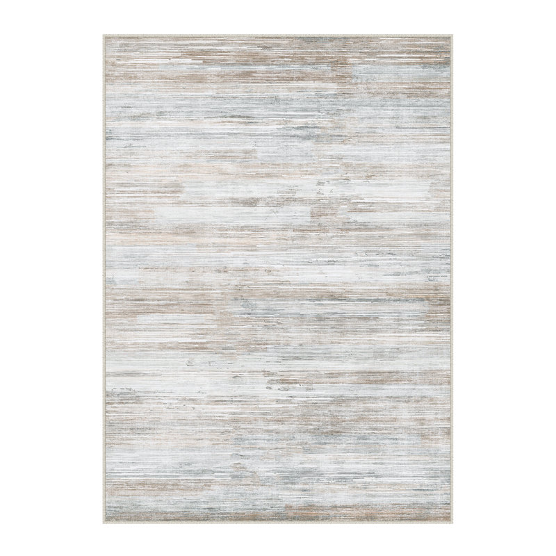 Tapis texturé abstrait brun clair Luminae, Marron clair, Rectangulaire 3 pi x 5 pi