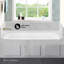 Baignoire avec tablier de trempage à jupe droite 60 x 32 Voltaire blanc brillant avec trop-plein intégré et accoudoir, bonde incluse