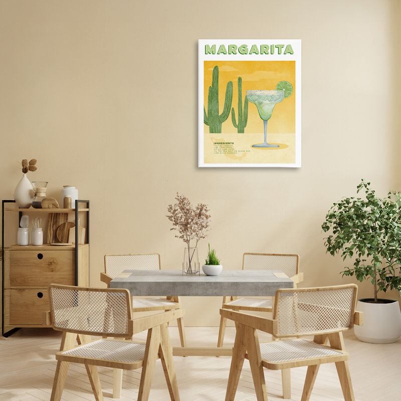 Toile vintage margarita du désert, design par Brett Blumenthal, H 20 po x l 16 po