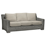 Rustic 81.25" Wide Outdoor Wicker Patio Sofa with Cushions