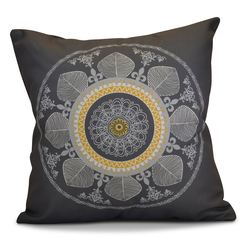 Coussin d'extérieur carré HH Revival, H 16 po x l 16 po x p 2 po, Gris