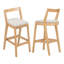 Ensemble de 2 tabourets d'intérieur en bois d'hévéa avec sièges rembourrés confortables et dossiers ergonomiques pour espaces variés-1551427085