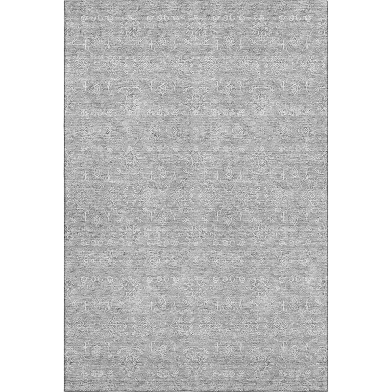 Premium Machine Washable Prisco Gray Rug, Rectangle 5' x 7'6"