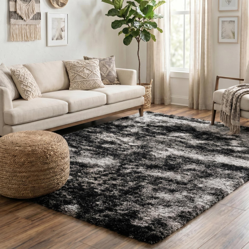 Tarbox Solid Colour Shag Area Rug, Rectangle 120 x 170cm