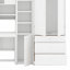 Lit plateforme polyvalent en bois avec bureau, garde-robe, armoires et tablettes de présentation-1537620260