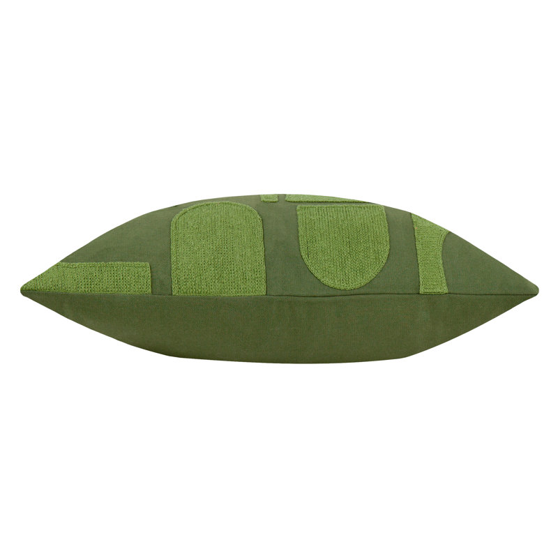Hallam Geometric Rectangular Throw Cushion, Green Geometric