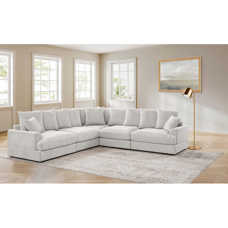 Canapé modulaire Arden Cloud, Microfibre/microsuède beige