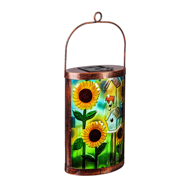 9.45'' Solar Powered Integrated LED Cylinder Lantern