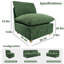 Chaise d'appoint modulaire en chenille 28,7 po, chaise longue sans accoudoirs pour salon-1993170830