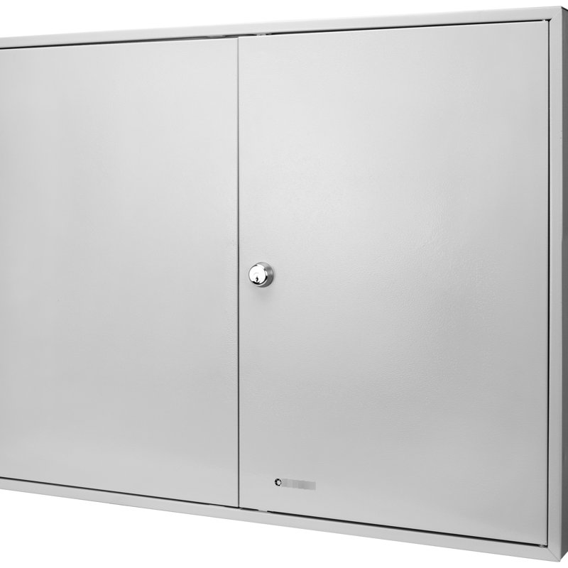 Key Locked 600 Adjustable Storage Cabinet - Gray Steel, Wall Mount, Colorful Tags For Streamlined Organization With Locking Feature Hassle-