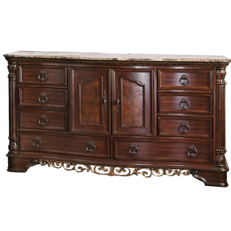 Commode double 8 tiroirs en bois Degraff