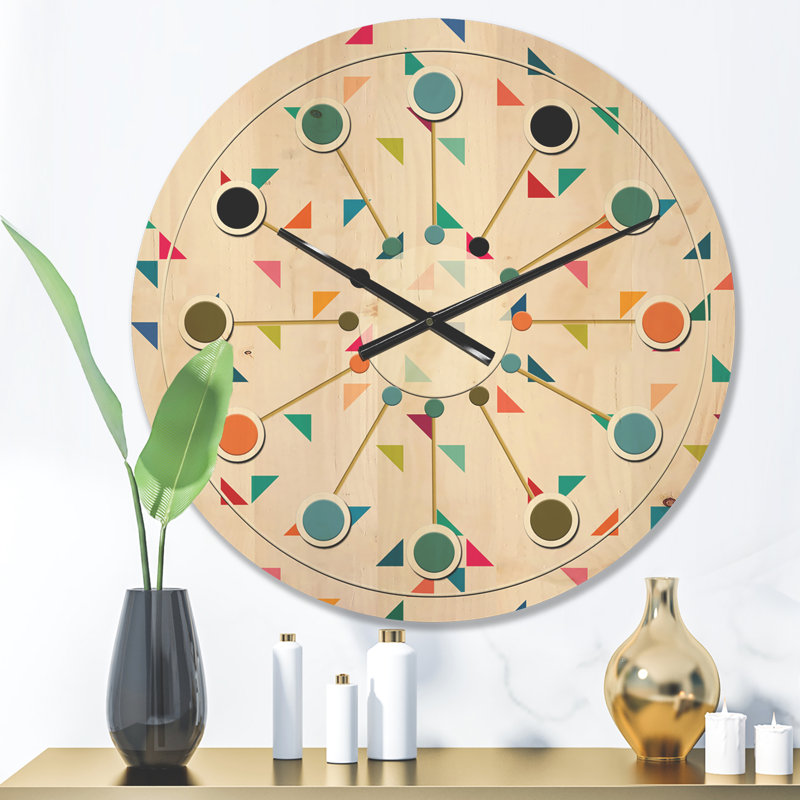 Horloge murale abstraite à motif triangulaire I, Petit