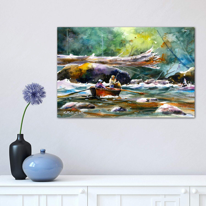 «In the Boat II», reproduction d'art encadrée, H 12 po x l 18 po x 1,5 po, Toile tendue