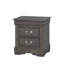 Élégante table de chevet gris foncé avec des options de rangement élégantes pour la chambre à coucher, de grands tiroirs