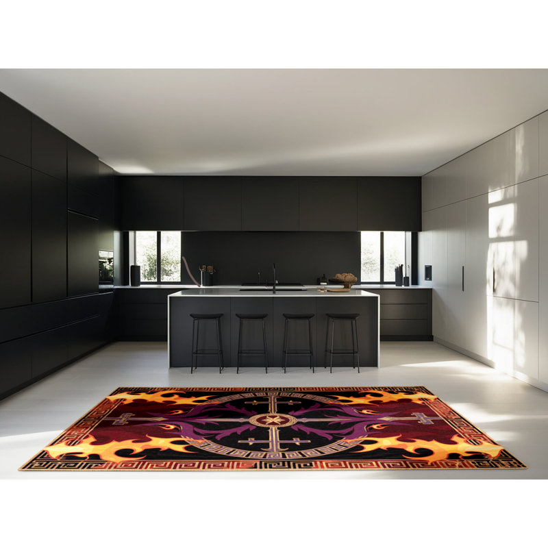 Tapis rose de l'Antiquité, Rectangle 6 pi x 9 pi