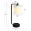 Lampe de table en métal 19 po avec prise USB et CA Crewe