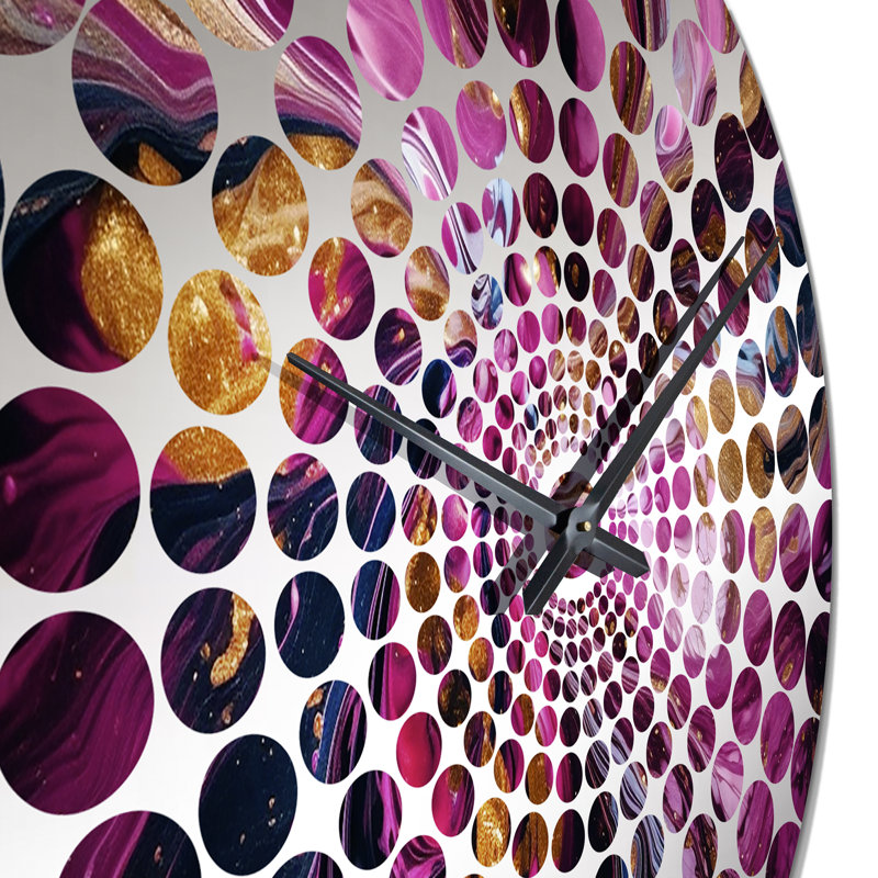 Tikera - Horloge murale abstraite à encre liquide, Médium