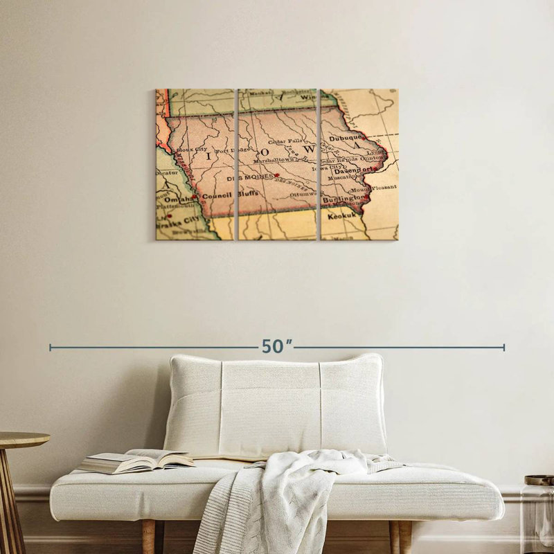 Carte rétro de l'Alaska, Iowa, H 20 po x l 33 po