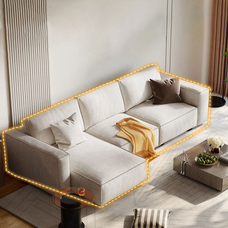 Canapé modulaire 3 pièces rembourré, Orienté à gauche (vu de face), 36,22 po H x 116,14 po L x 61,02 po P