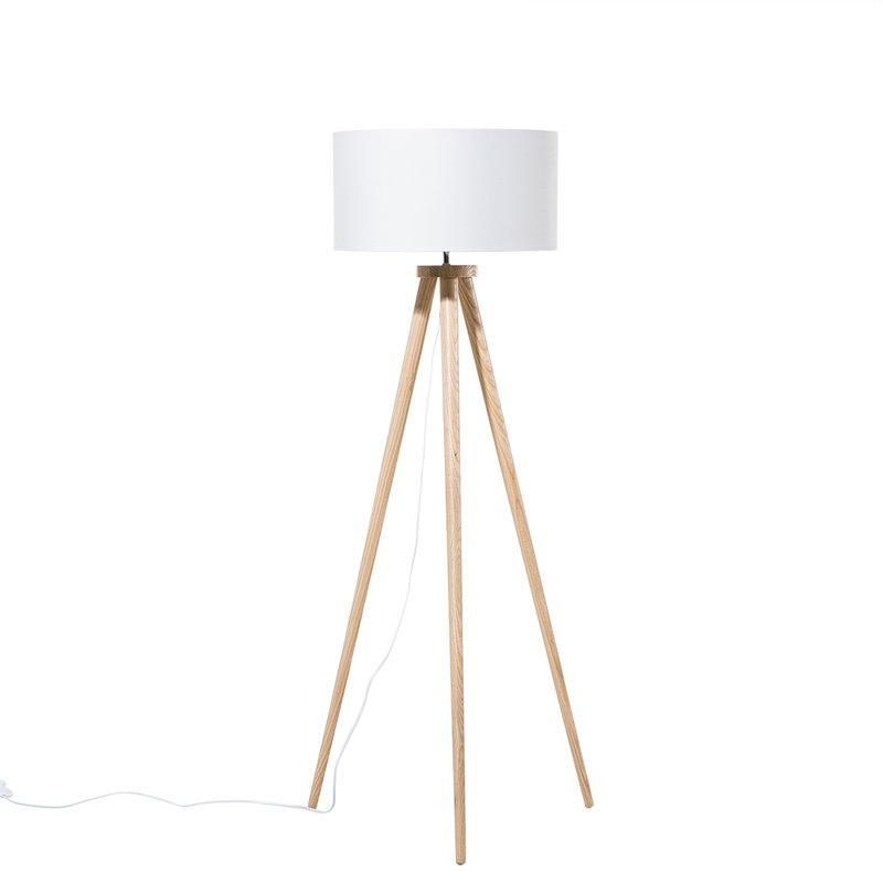 Ackerson Hellbraun Tripod Floor Lamp, White