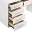 Bureau de coiffeuse 9 tiroirs blanc brillant