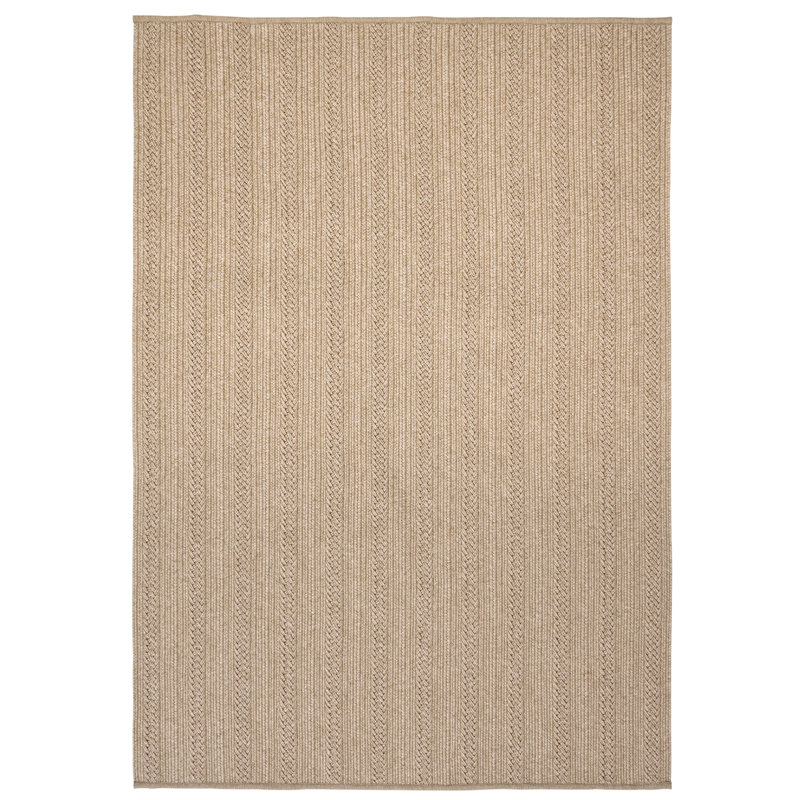 Torsade Striped Area Rug in Naturel, Rectangle 6'7" x 9'10"