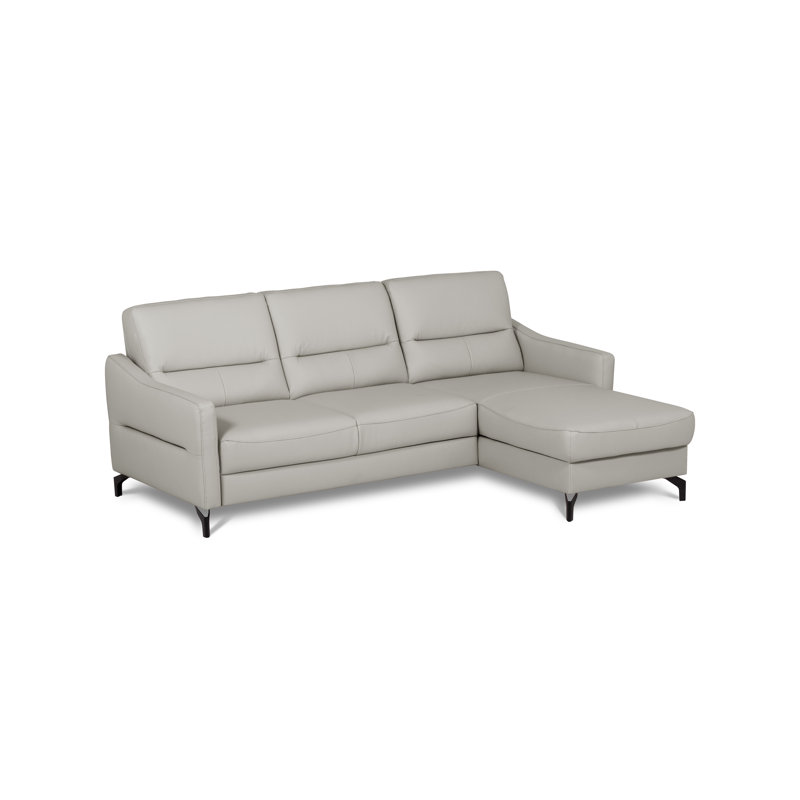 Falkirk Leather Corner Sofabed, Right Hand Facing, Light Grey