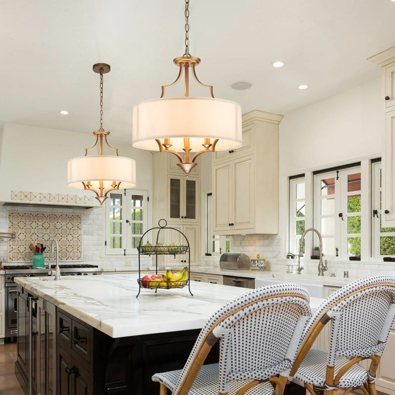 Ballwin 3 - Light Dimmable Drum Chandelier