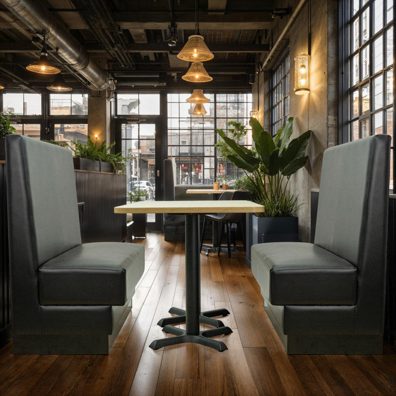 Single-Sided Restaurant Booth Seating - Black, Black