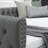 Eylin Daybed With Trundle Velvet Upholstered Tufted Sofa Bed, With Button And Copper Nail On Square Arms-907110502