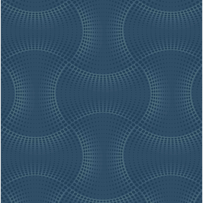 Calipso Blue  Geometric Textured Wallpaper