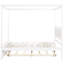 Lit double avec lit gigogne et auvent, option de chambre polyvalente, bois massif, lit gigogne à plateforme, profil extérieur élégant