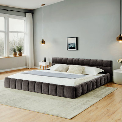 Upholstered Bed, Bedroom Platform Bed Frame With Headboard