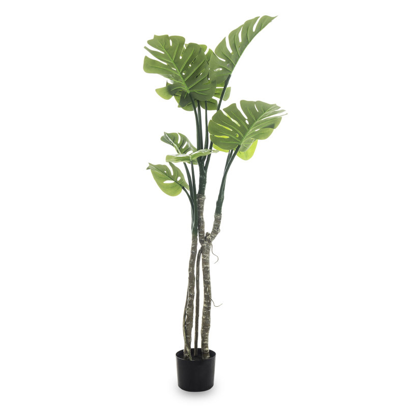 140cm Faux Monstera Tree in Earthenware Pot
