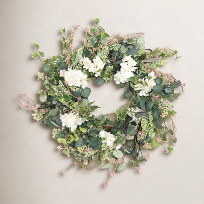 26" Handcrafted Eucalyptus Hydrangea Wreath